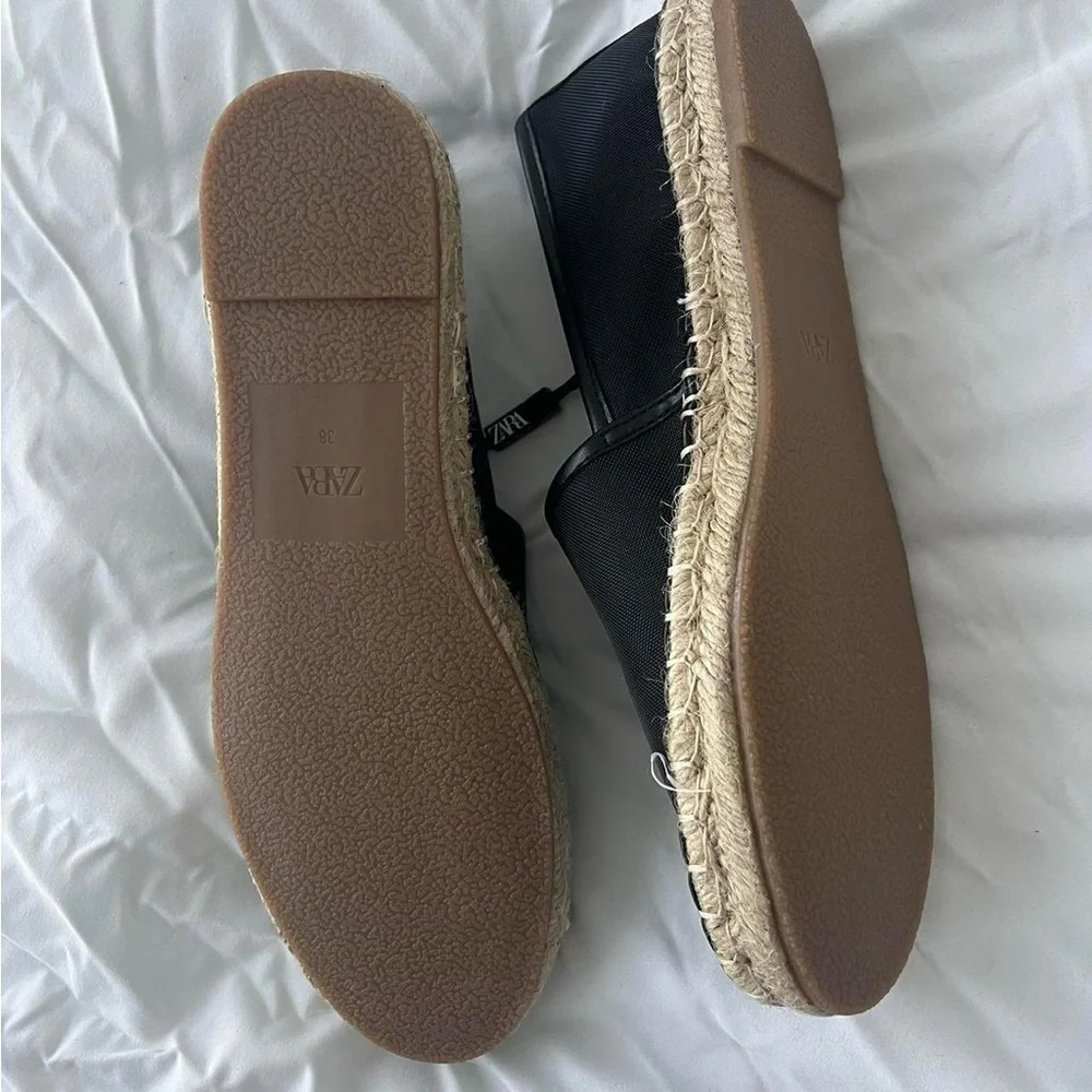 ZARA Mesh Espadrilles Jute Soles 3518/310